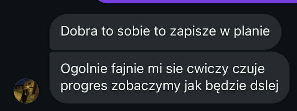 Opinia klientki - zrzut rozmowy